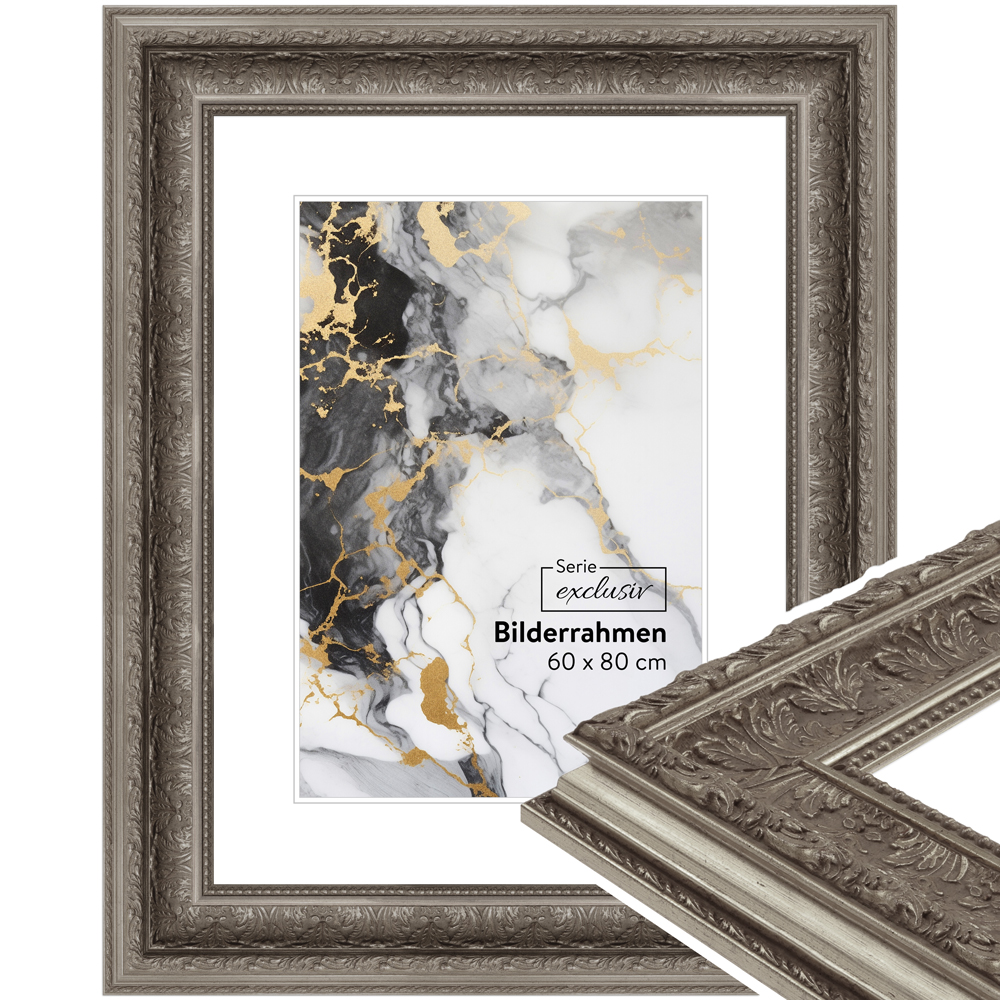 Mende Frames Bilderrahmen E034 Silber 20 x 60 cm aus Holz Made in Germany