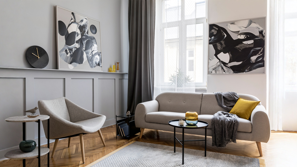 Zwei Bilderrahmen modern Zwei moderne Bilderrahmen in einer Wohnung