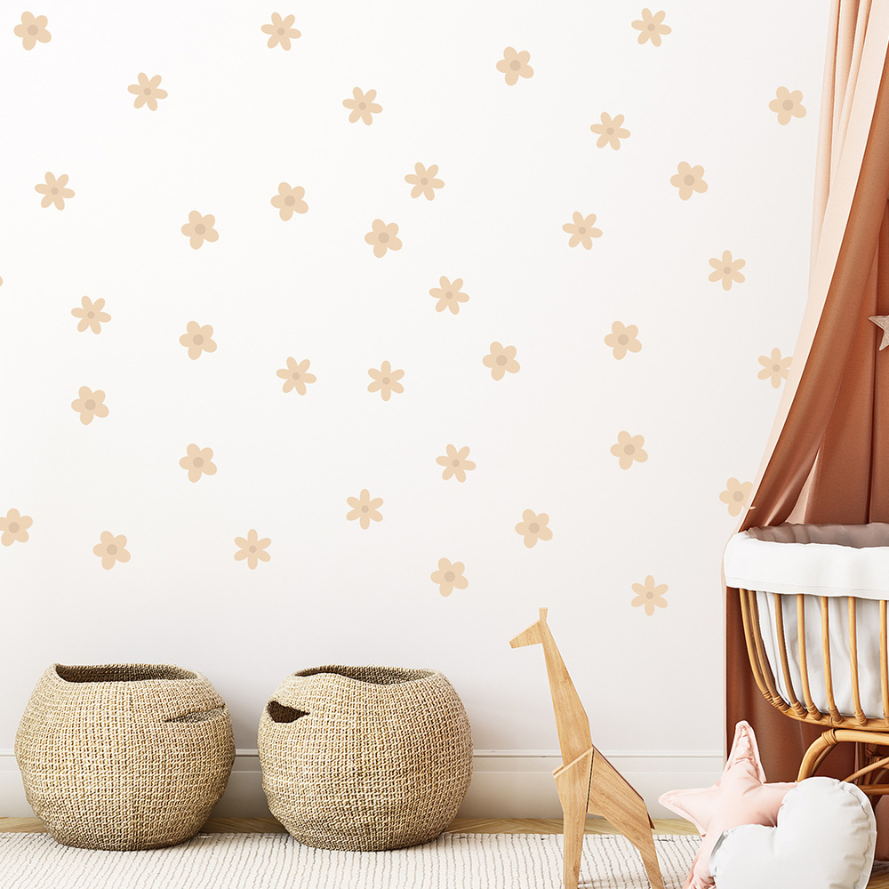 Wand dekoriert mit Gänseblümchen II Wandsticker