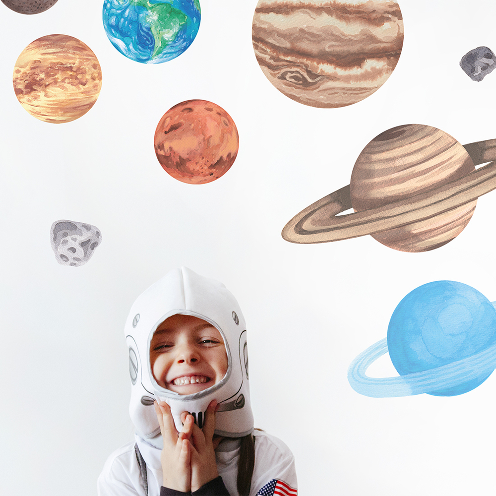 Sonnensystem Wandtattoo an Kinderzimmerwand
