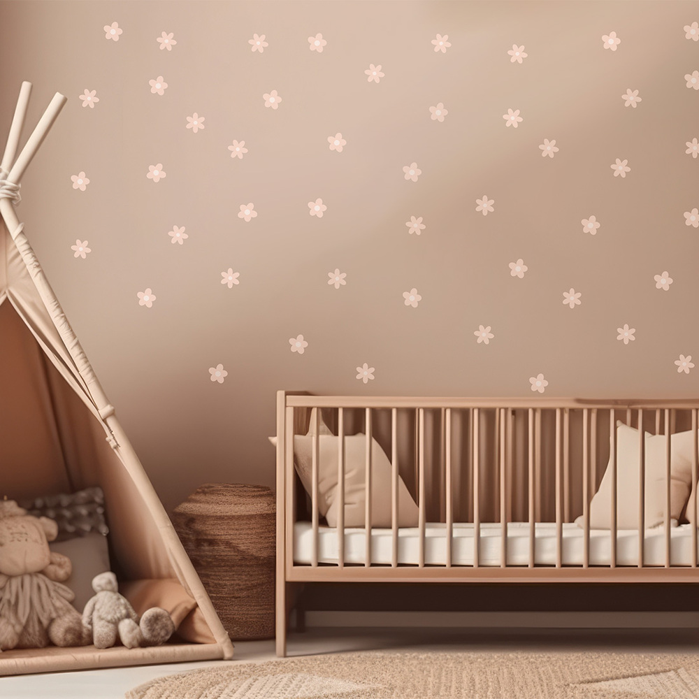 Wand dekoriert mit Gänseblümchen IX Wandsticker