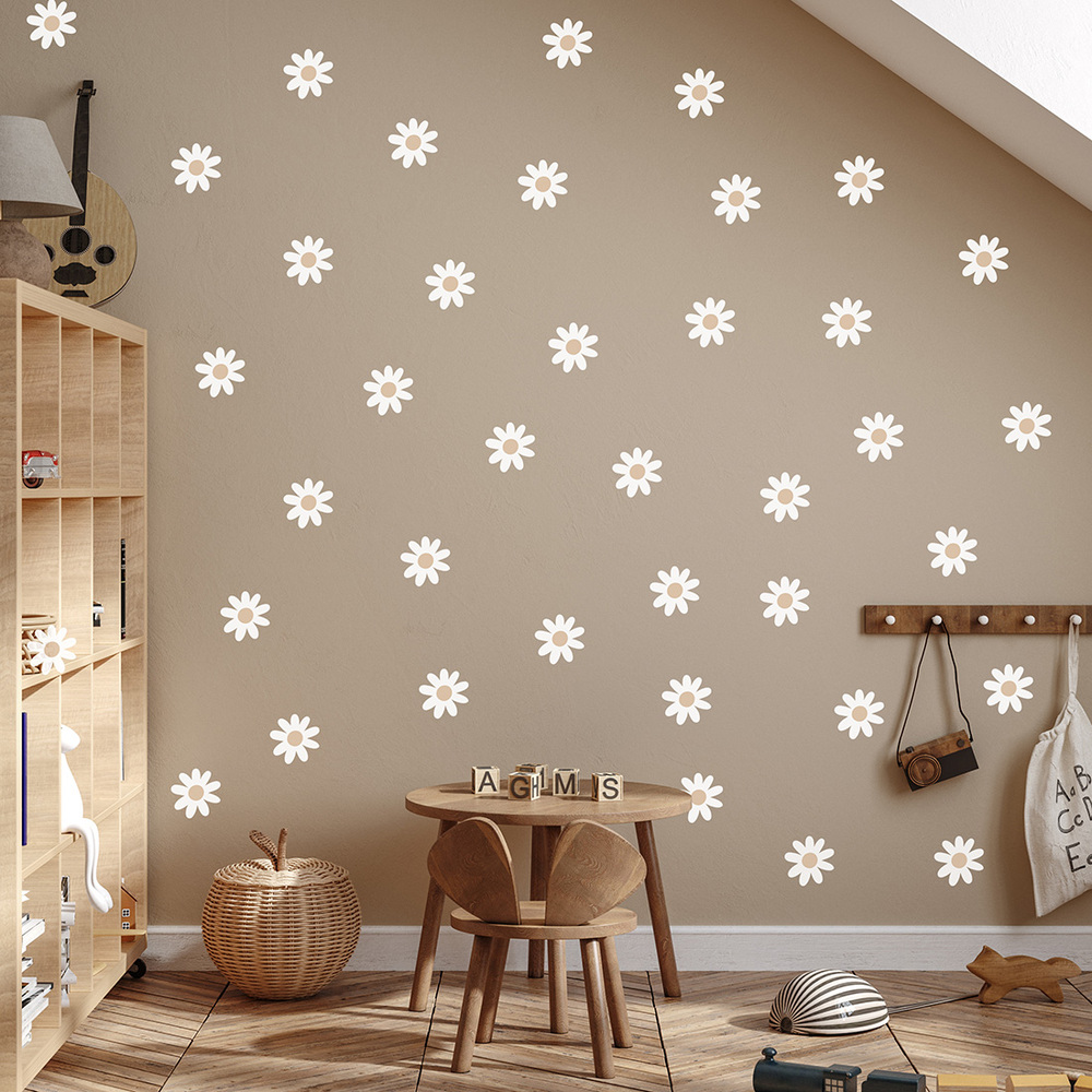 Wand dekoriert mit Gänseblümchen VI Wandsticker