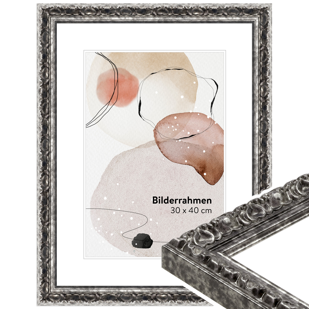 Mende Frames Bilderrahmen H215 Silber 20 x 25 cm aus Kunststoff Made in Germany