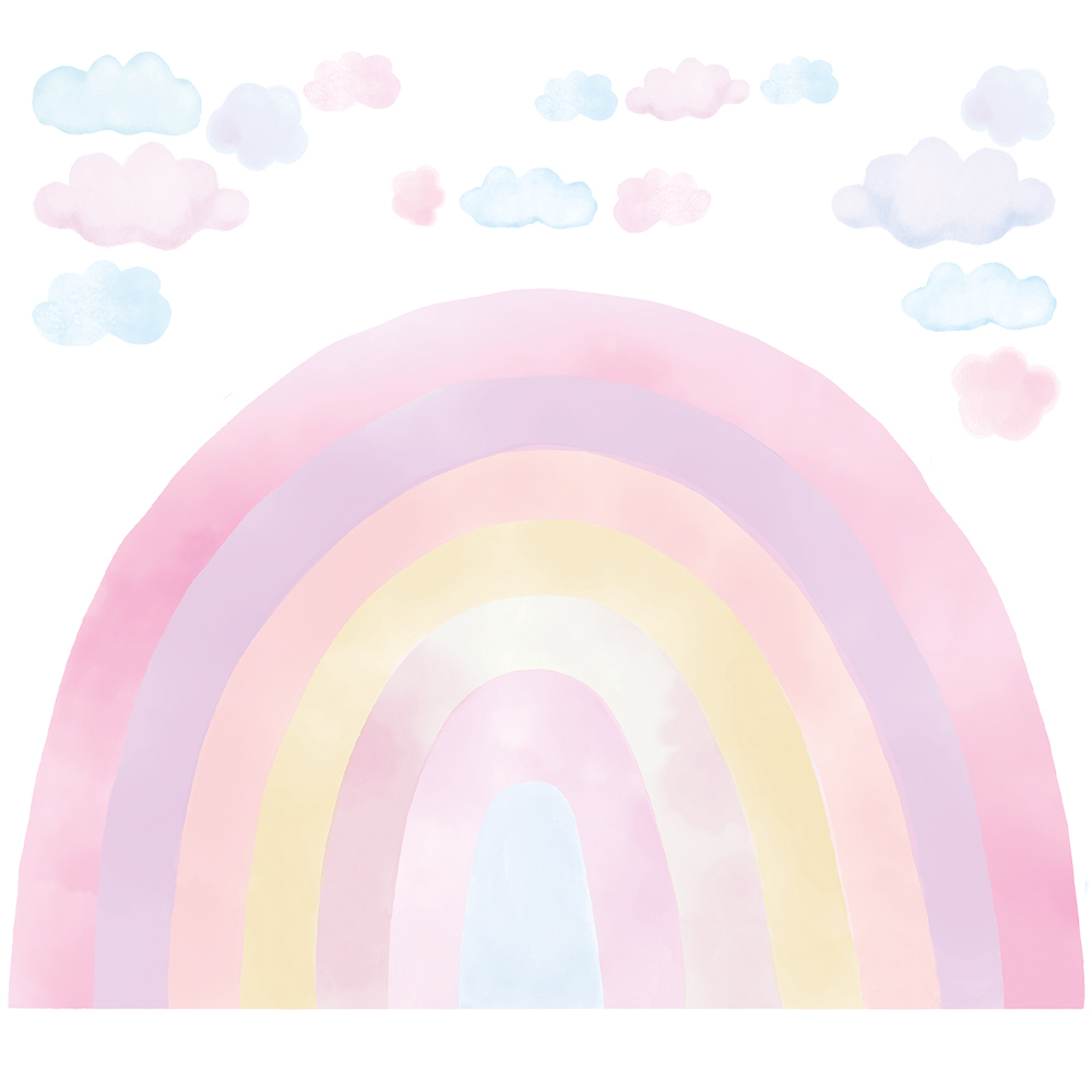 Wandtattoo pinker Regenbogen