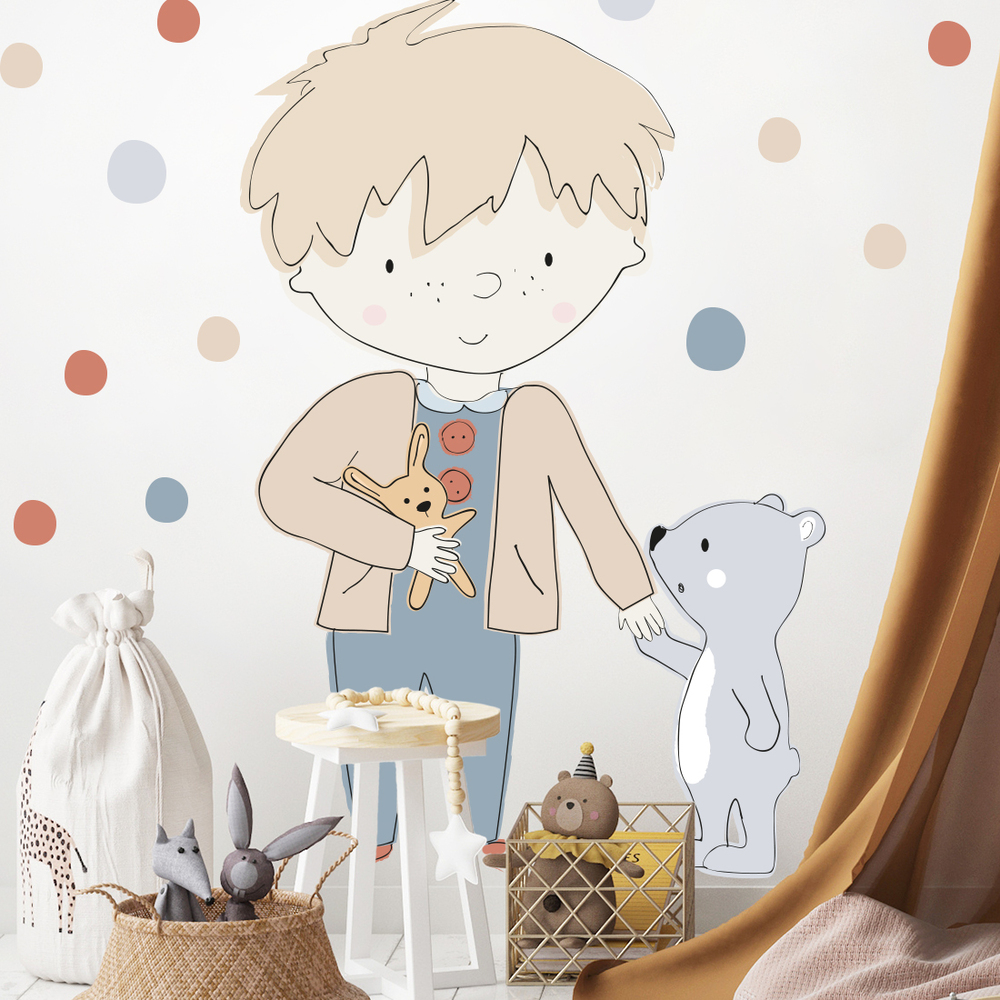 Wandaufkleber Motiv Teddy Grau