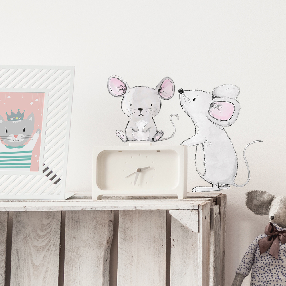 Kinderzimmer dekoriert mit Mäusefamilie Sticker