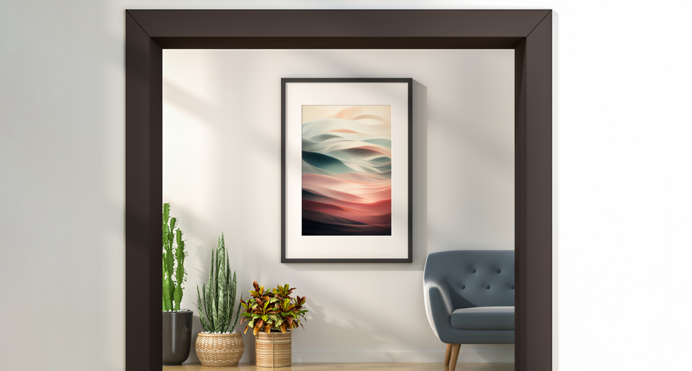 Bilderrahmen DIN A1 Schwarz schwarzer DIN A1 Rahmen mit Passepartout