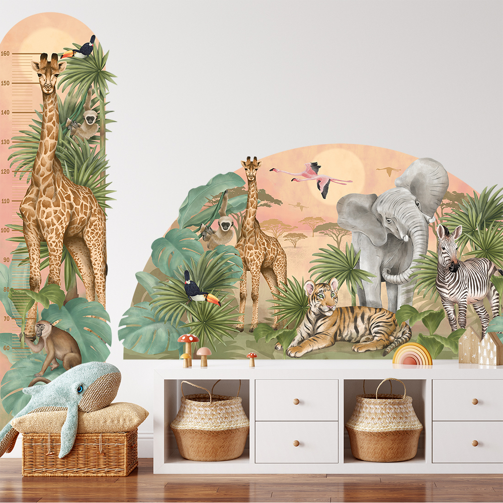 Safari Wandtattoo über Schrank