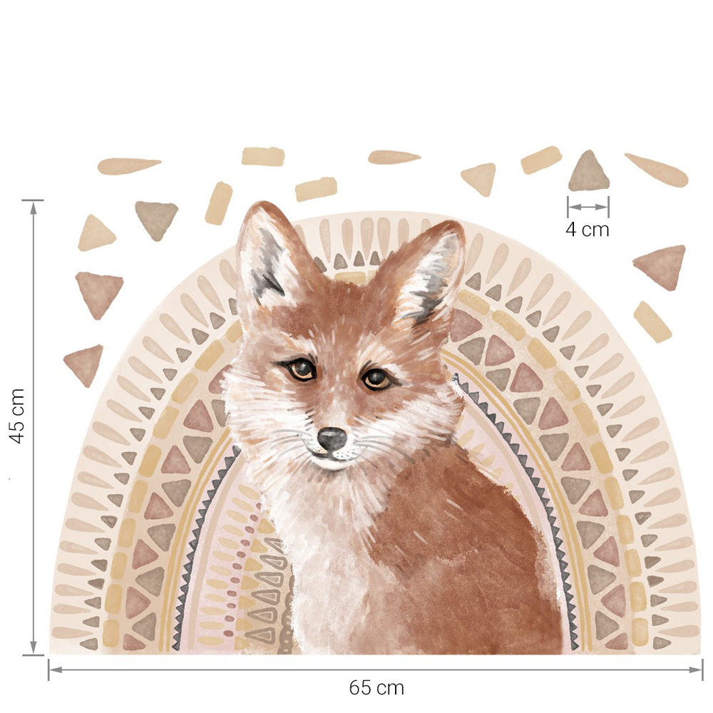 Größenabmessung Fuchs L Wandtattoo