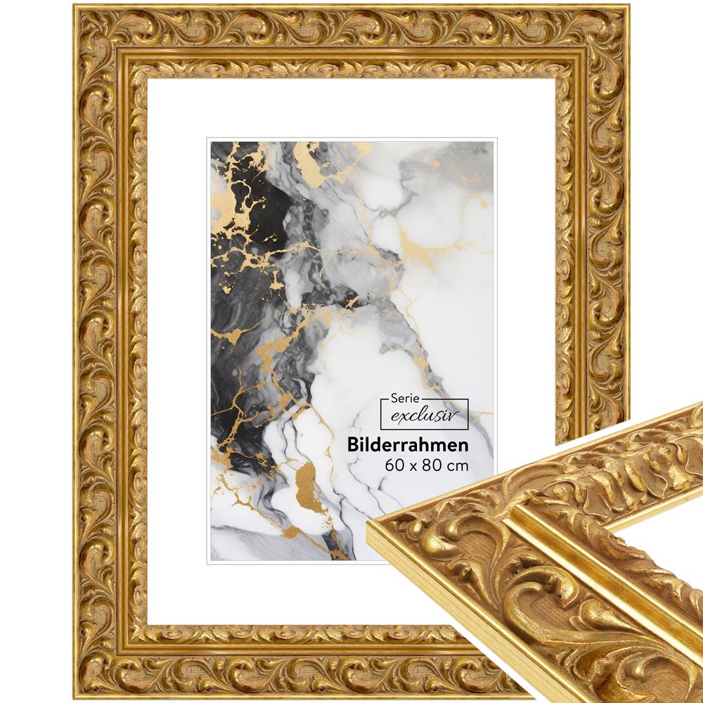 Mende Frames Bilderrahmen E046 Gold 30 x 90 cm aus Holz Made in Germany