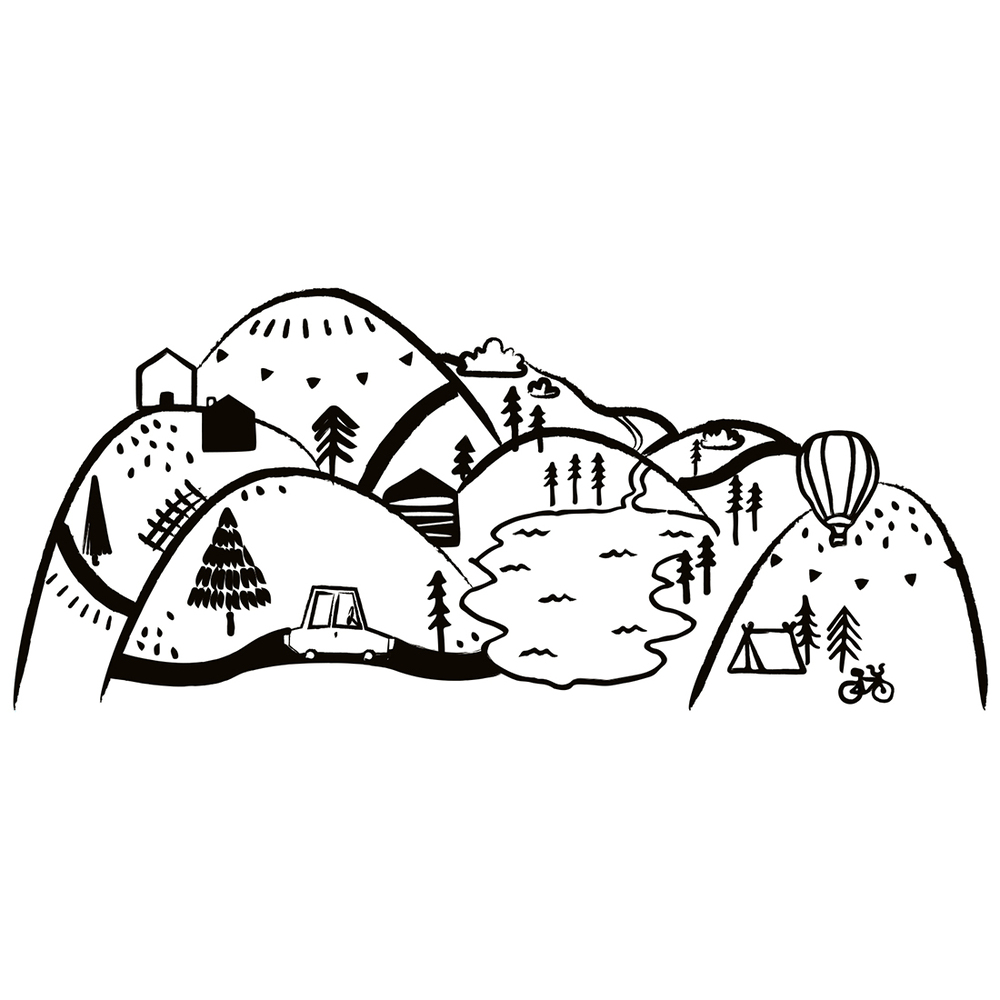 Wandtattoo schwarze Berge