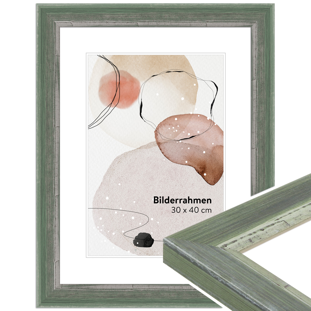 Mende Frames Bilderrahmen H640 Grün 50 x 50 cm aus Holz Made in Germany