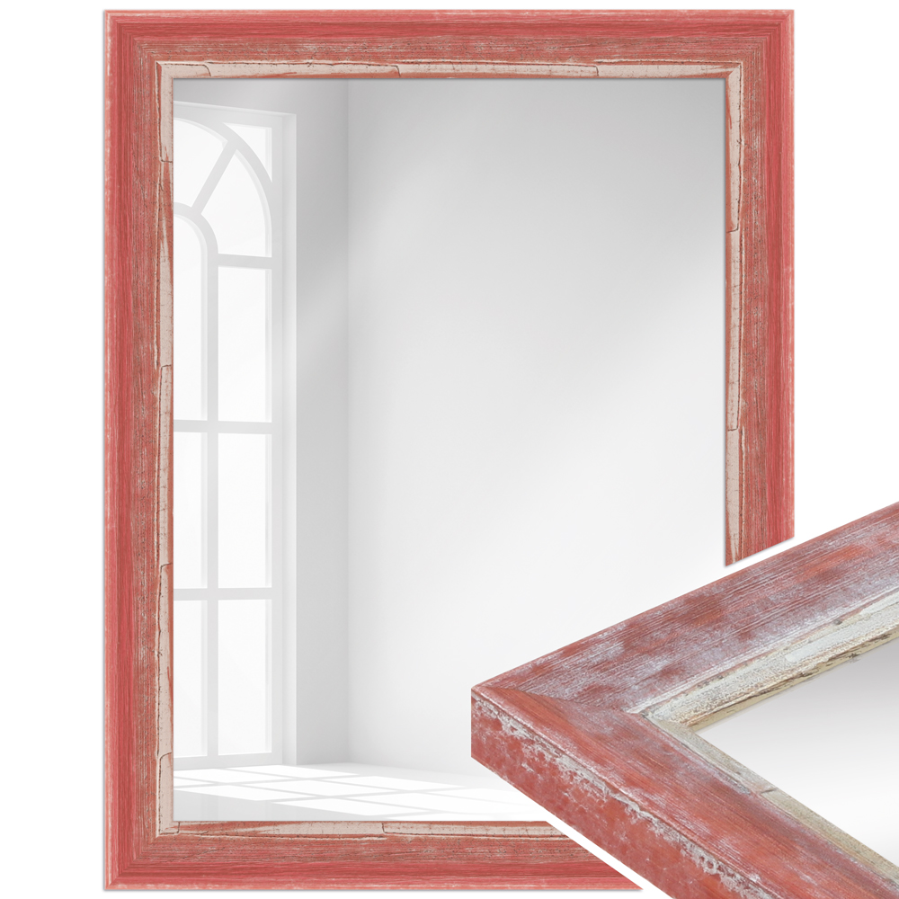 Mende Frames Wandspiegel H640 Rot 40 x 60 cm aus Holz Made in Germany