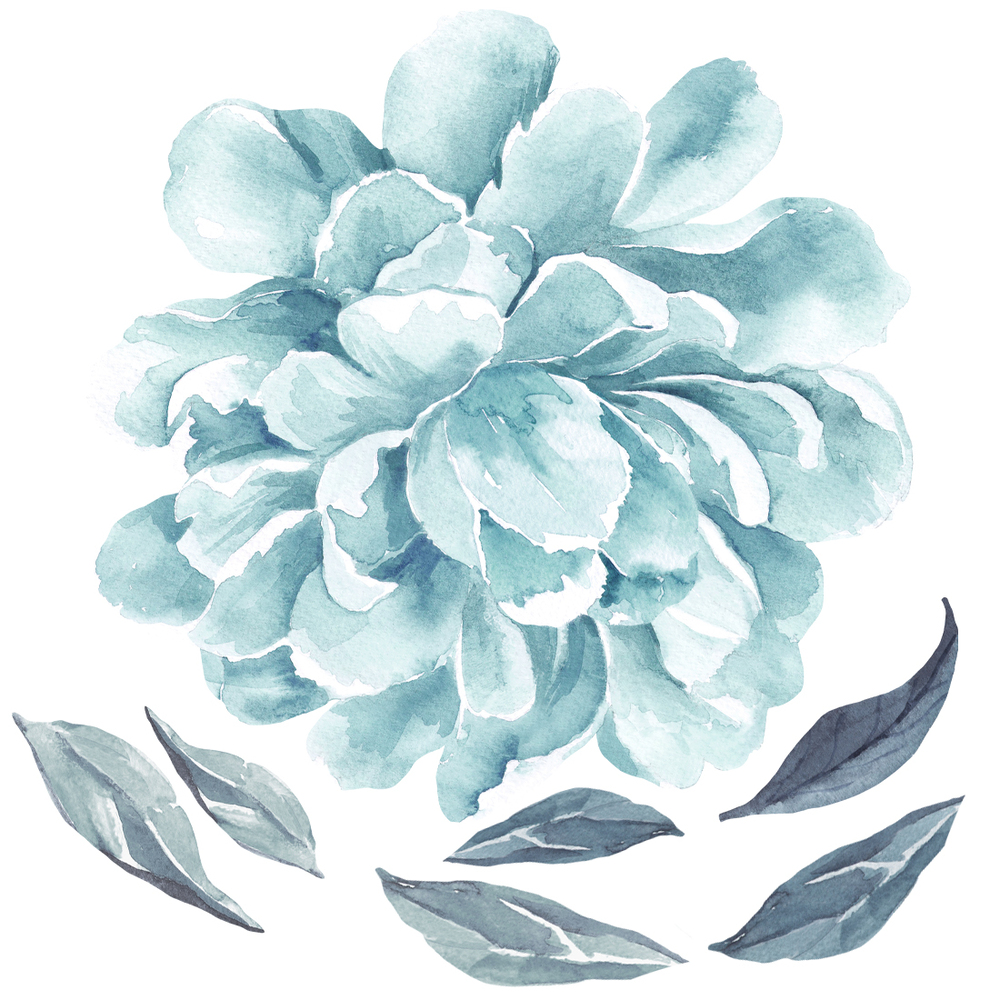 Wandtattoo | minzfarbene Pfingstrose