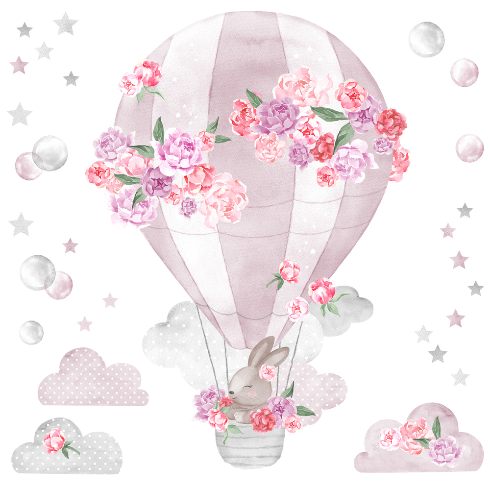 Wandtattoo | Heißluftballon Pink