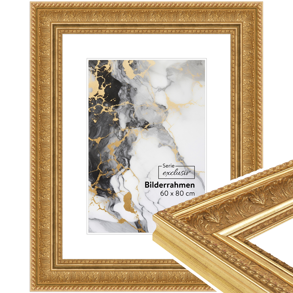 Mende Frames Bilderrahmen E044 Gold 30 x 90 cm aus Holz Made in Germany