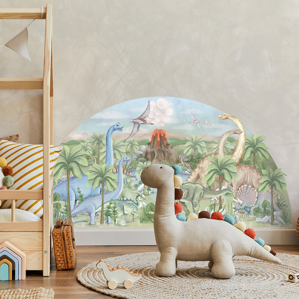 Welt der Dinosaurier Wandaufkleber Welt der Dinosaurier Wandtattoo an Kinderzimmerwand