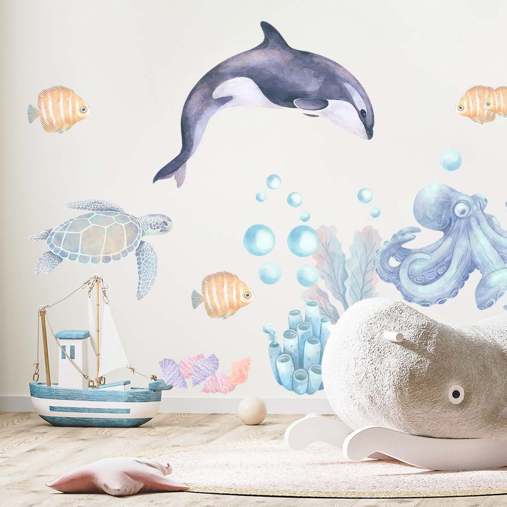 Kinderzimmer dekoriert mit Meerestiere II Sticker