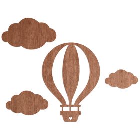 Déco murale en bois | Ballon avec des nuages