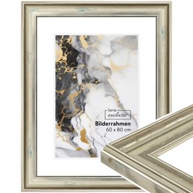 Rahmen E013 Creme-Metallic mit Blau 20 x 30 Normal 